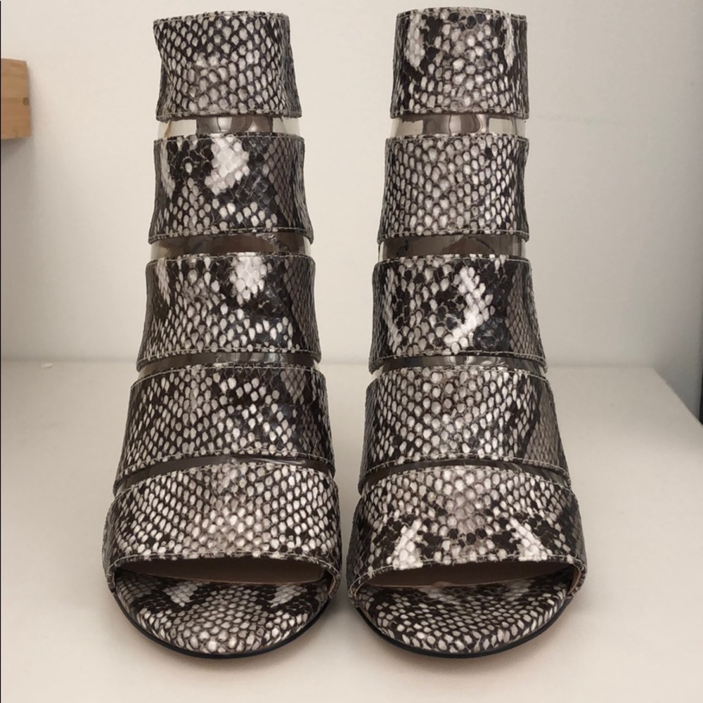 BCBGeneration Snake Skin Sandal Bootie